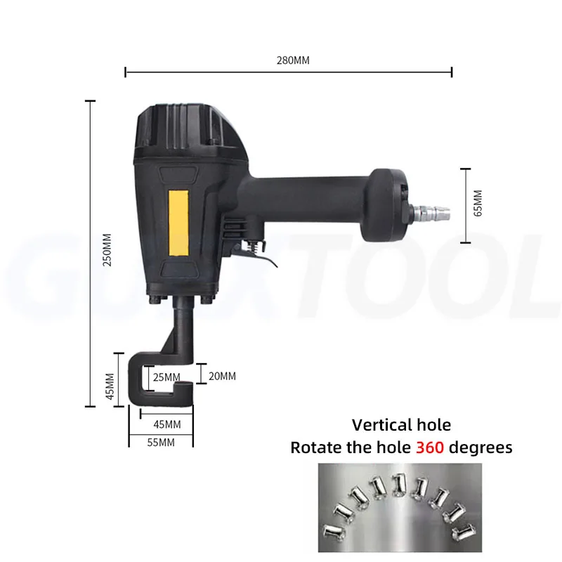 Pneumatic Light Steel Keel Pliers Riveting Punching Gun Rivet Free Keel Ceiling Pliers Partition Wall Rotatable Decoration