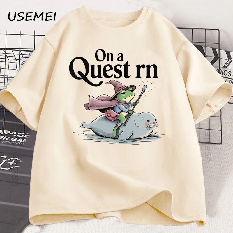 

On A Quest Right Now T-shirt Funny Weirdcore Sayings Tshirt Men Women Graphic T Shirts Summer Casual Short Sleeve Cotton Tees