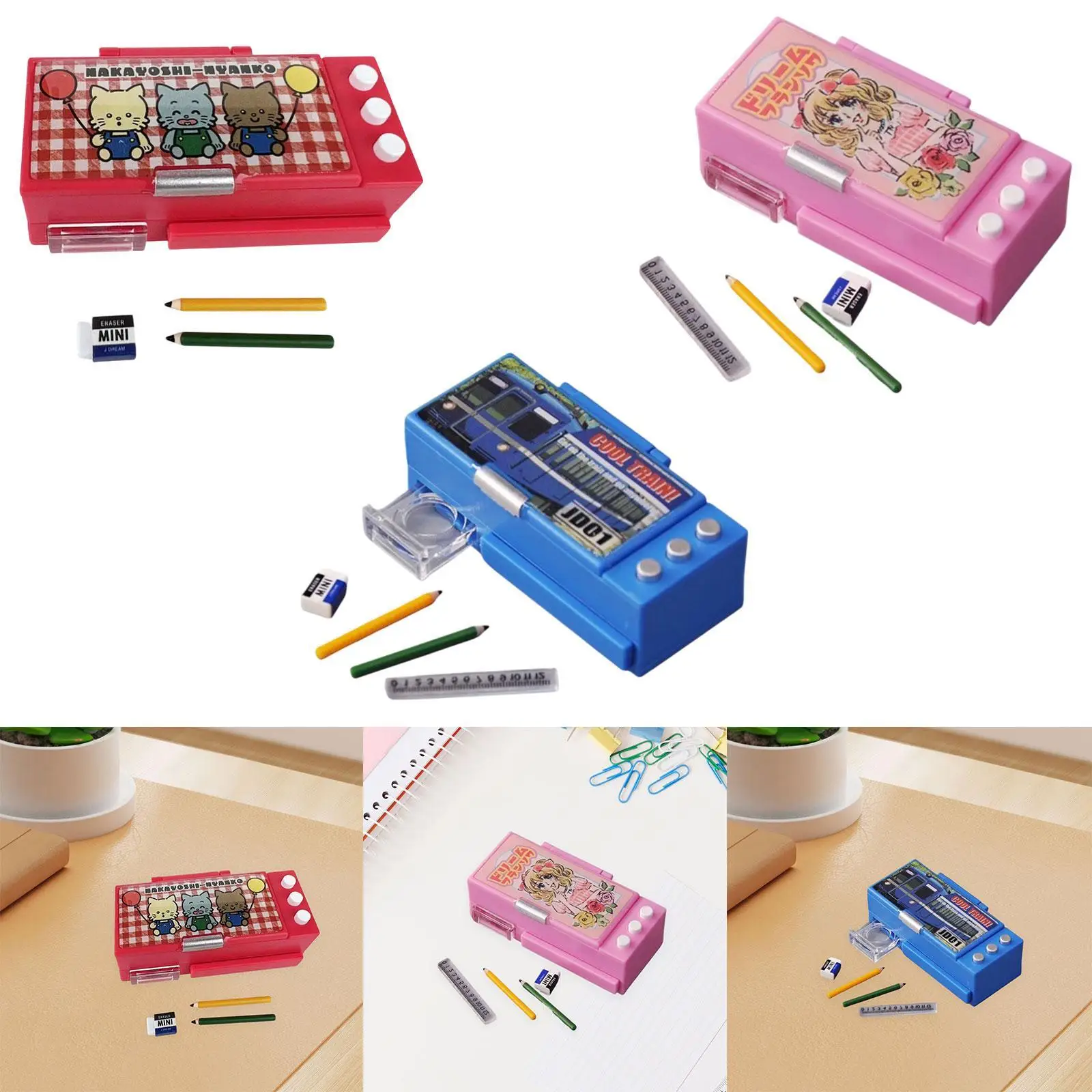 Boîte de papeterie pour maison de poupée, échelle 1:12, Mini boîte de rangement de papeterie, bureau