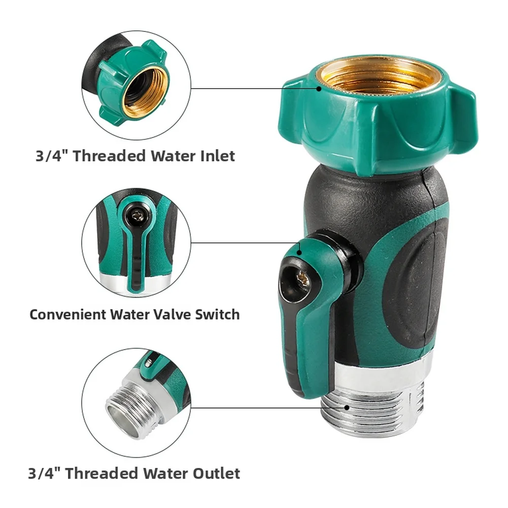 Zinc Alloy Valve 3 4 Ball Valve For Outdoor Watering Green Compatible With Standard Hoses High Pressure Resistant