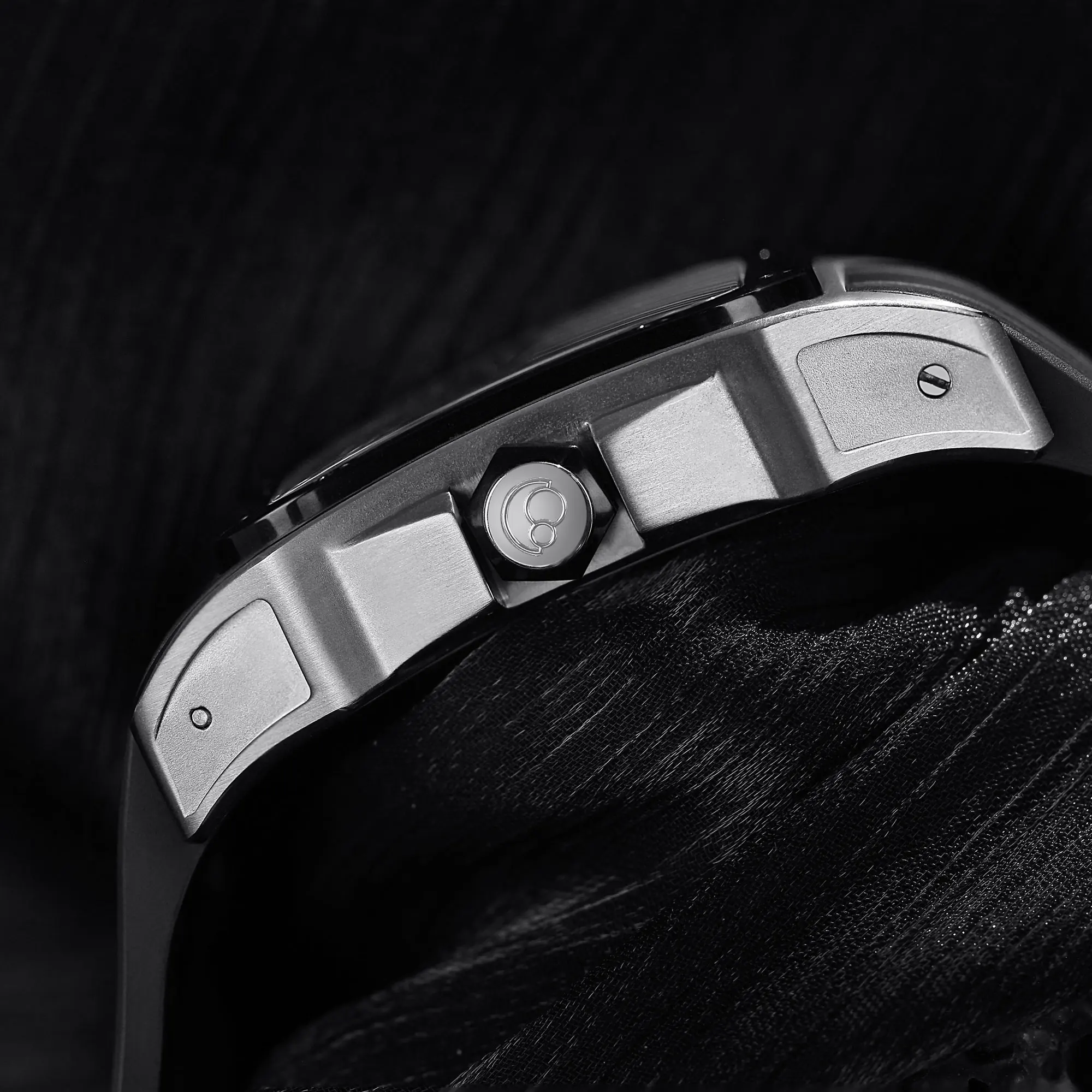 BODERRY Мужские автоматические часы 42 мм Титановые квадратные механические наручные часы Скелет 100 м Водонепроницаемый сапфир BGW9 Светящийся ремешок FKM