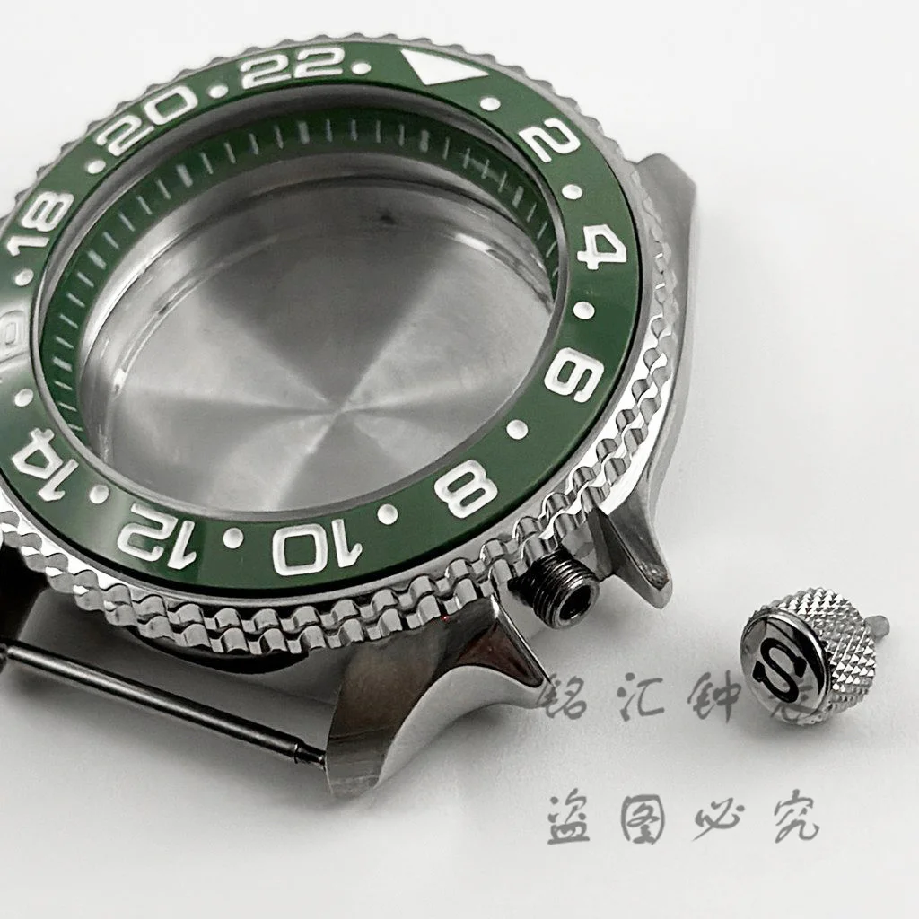 Green Ring 42mm Watch Case With Sloping Bezel For NH34 NH35 NH36 NH38 NH70 Movement 28.5mm Dial Mods 007 009 Case