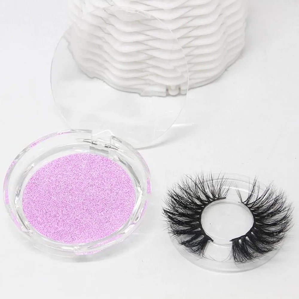 Round False Eyelashes Case Lashes Holder Makeup Eye lashes Box Magnetic Container Organizer Empty Eyelash Packaging Box Beauty