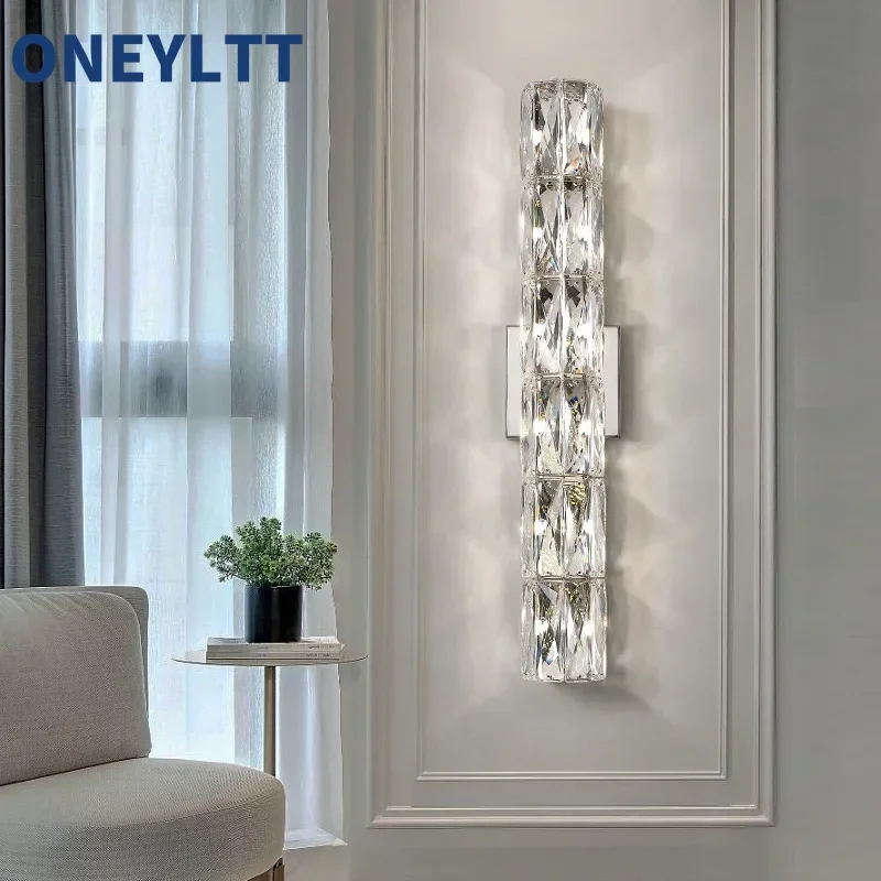 

High-end Crystal wall lamp, living room TV, background wall lamp, simple and modern bedroom, hallway and staircase lamp