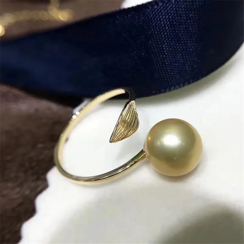 8-9mm Pearl Ring Designer 18K Ring  Fashion Women Classic Wedding Christmas present Banquet Ring 08033