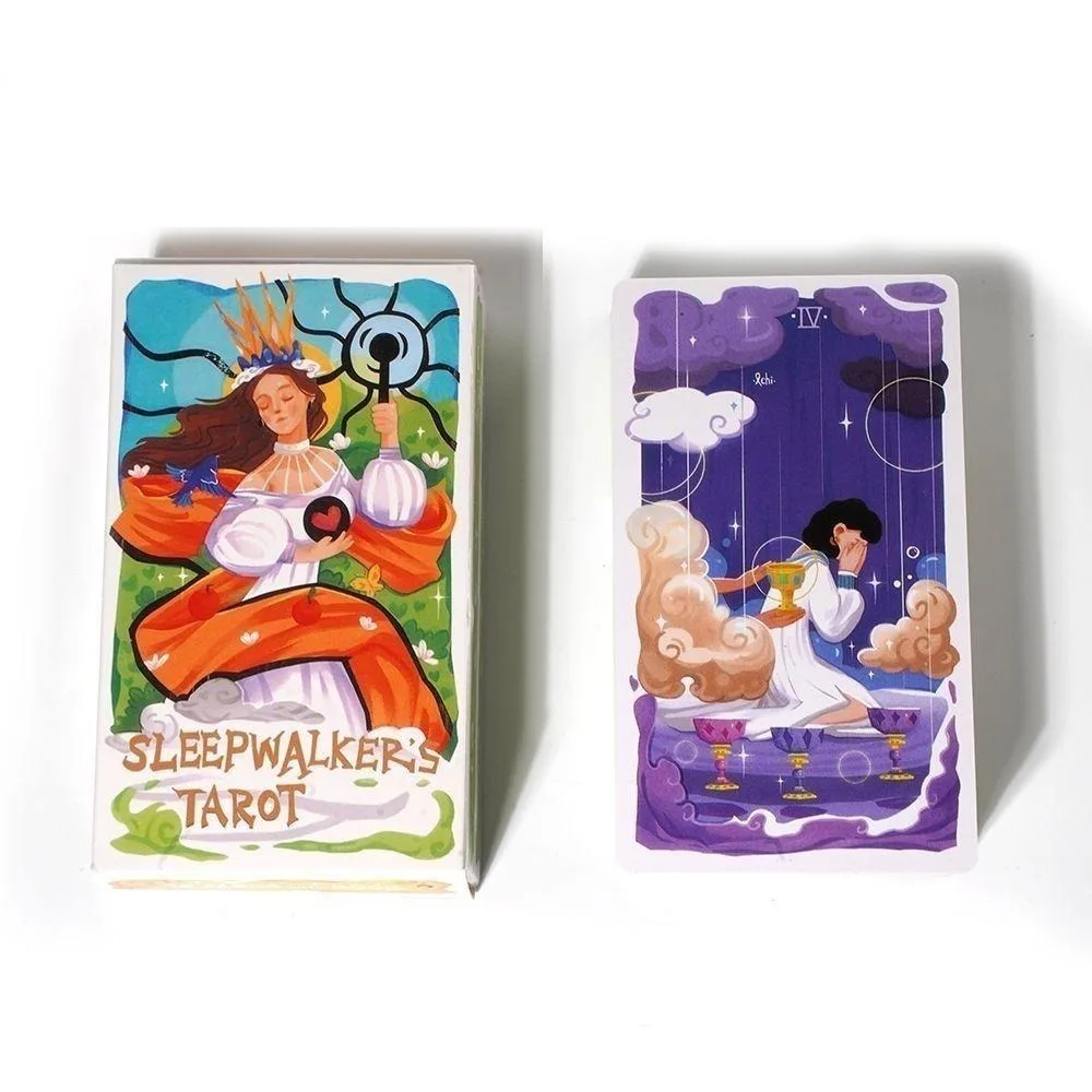 Sleepwalker-baraja de cartas de Tarot, baraja de cartas de Tarot de 82 piezas, RWS femenino colorido, sobre sueños y perforaciones, 10,3X6cm