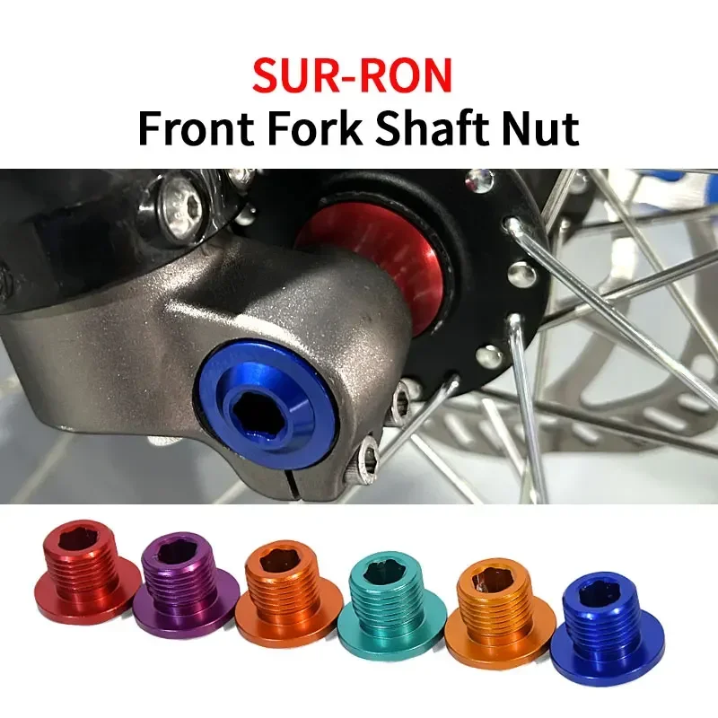 One Pair Suitable for Sur Ron Light Bee X DNM and KKE  Nut Front Fork Front Axle Screw High-strength Aviation Aluminum Alloy