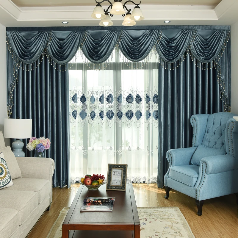 

high class European thicken solid Italy velvet blackout curtain valance E913