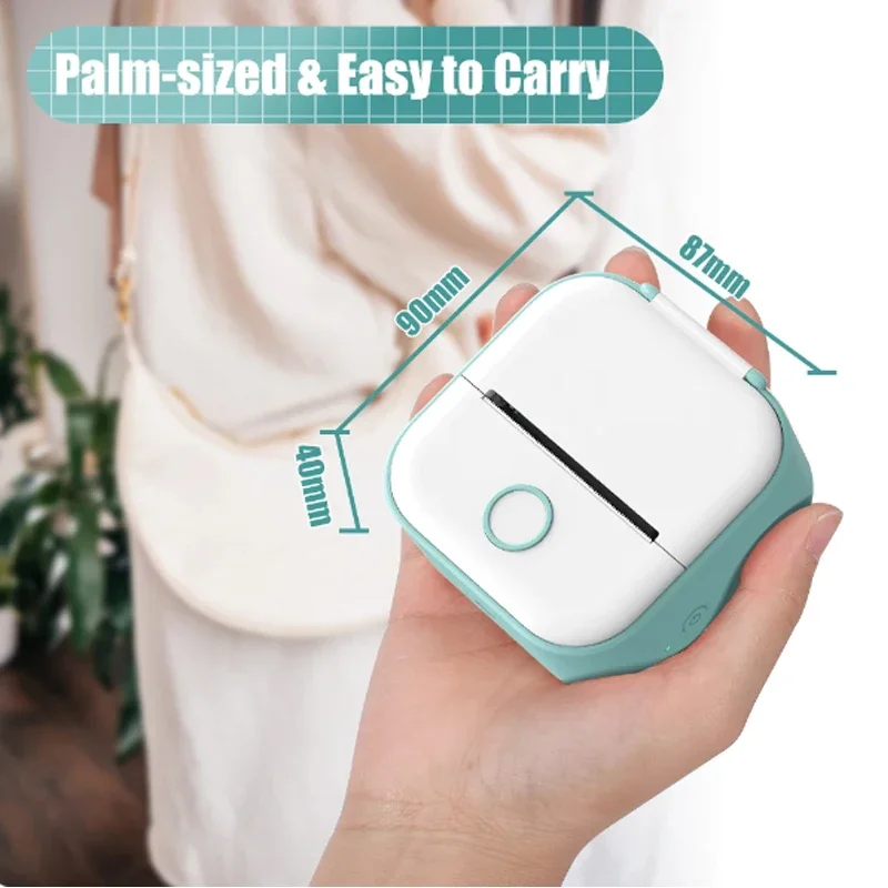 Portable Mini Printer Wireless Thermal Pocket Printer Self-Adhesive Paper for DIY Diary Stickers Quick Printing Conveniently