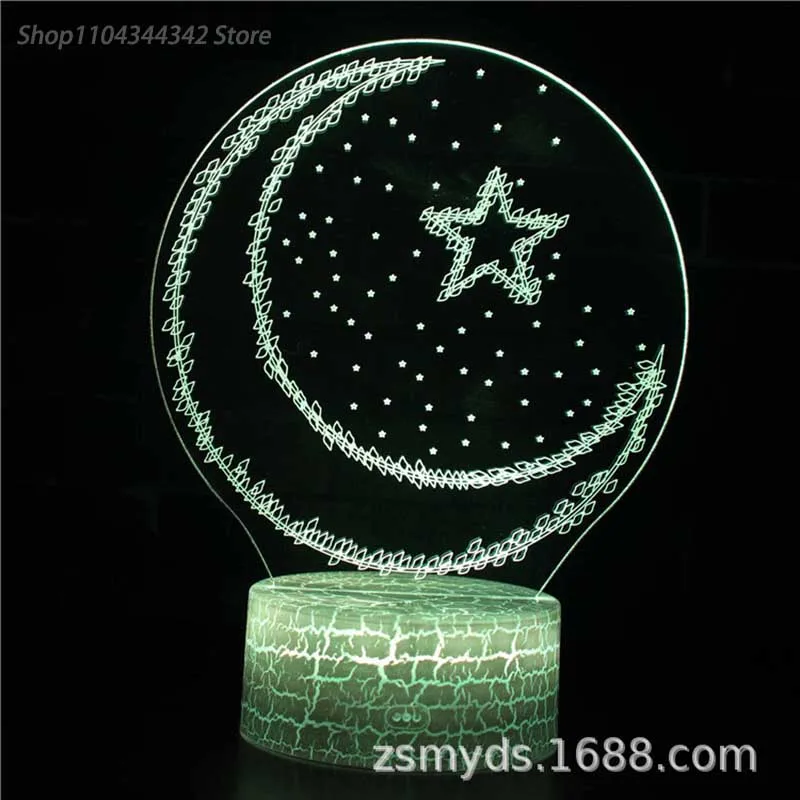 3D Moon Night Light ห้องนั่งเล่นห้องนอนสร้างสรรค์เด็กของขวัญตกแต่ง USB บรรยากาศ Light