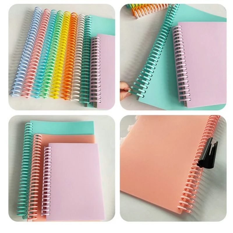 14Pcs 14 Colors Comb Binding Spines 150 Sheet Capacity 19mm X 30 Ring PP Plastic Binder Combs For Notebook Desk Calendar
