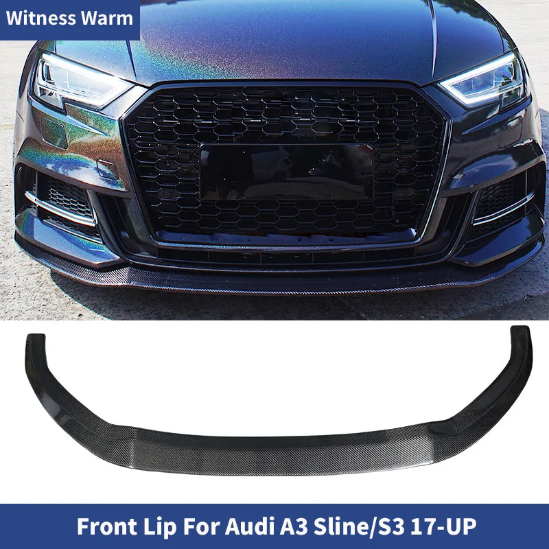 Frp Carbon Fiber Front Bumper Lip Splitters Spoiler for Audi A3 S3/sline Bumper 2017 2018 2019