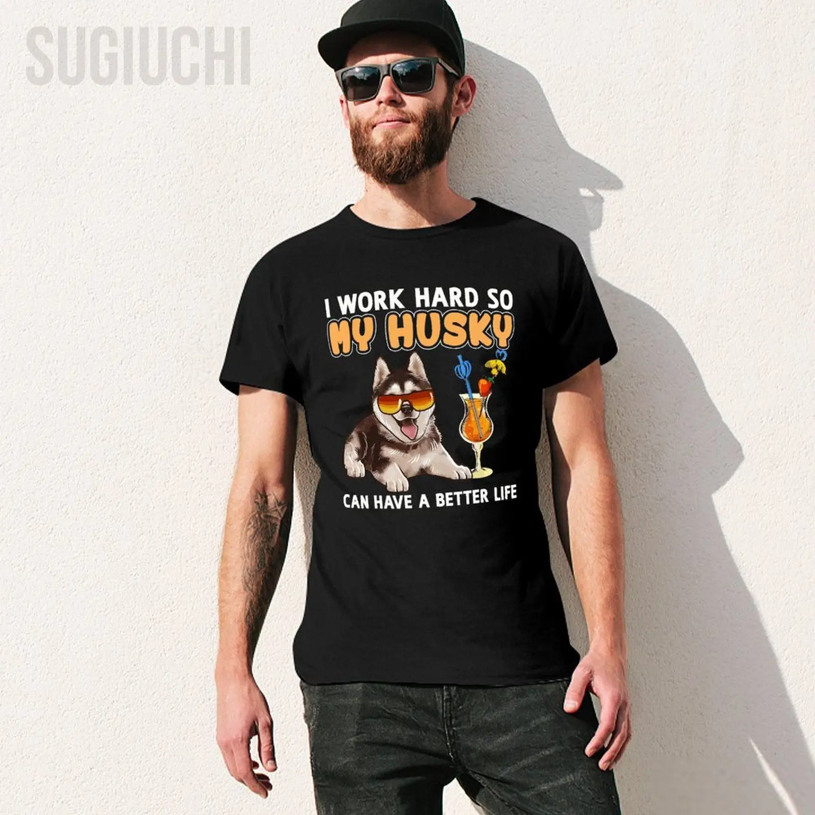 Unisex Men Siberian Husky Husky Lovers Gifts Tshirt Tees T Shirts Women Boys 100% Cotton T-Shirt