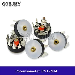 5PCS/lot Straight Angle Radio Potentiometer RV12MM B10K B103 B50K B503 Power Amplifier Volume Potentiometer With Switch 12mm