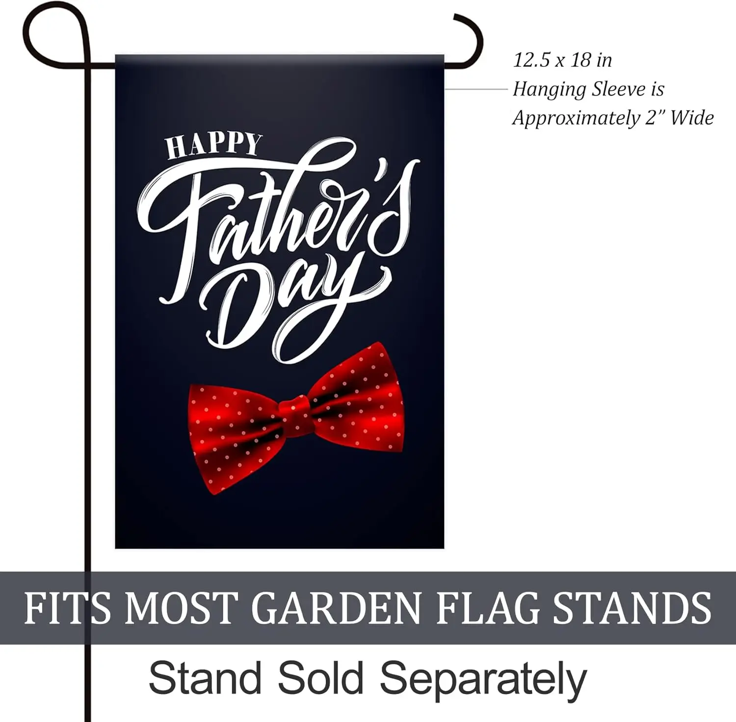 Texupday Happy Father's Day Red spotted Bow Tie Decoration Garden Flag Outdoor Yard Flag 12