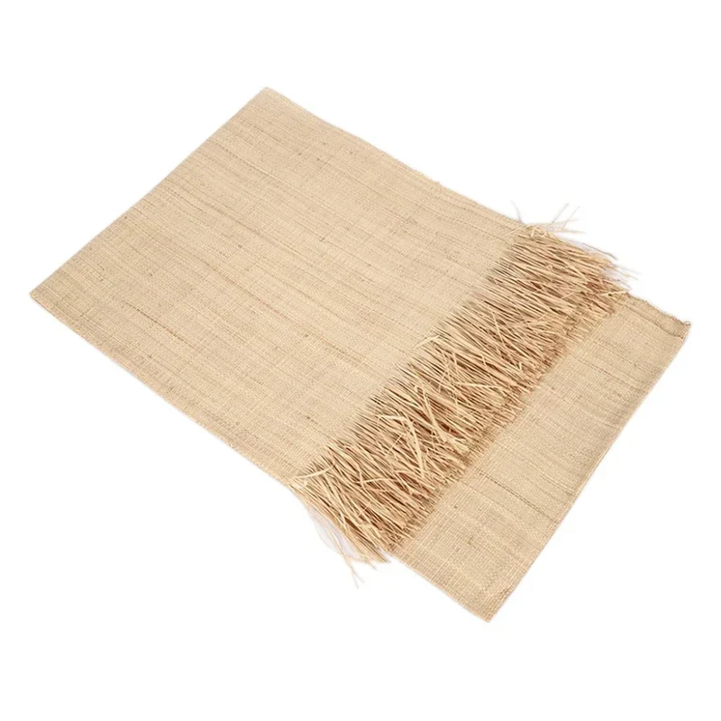 Estera de rafia auténtica Natural, cuerda tejida hecha a mano, correas de Material de ratán para muebles del hogar, silla, decoración de mesa como ratán