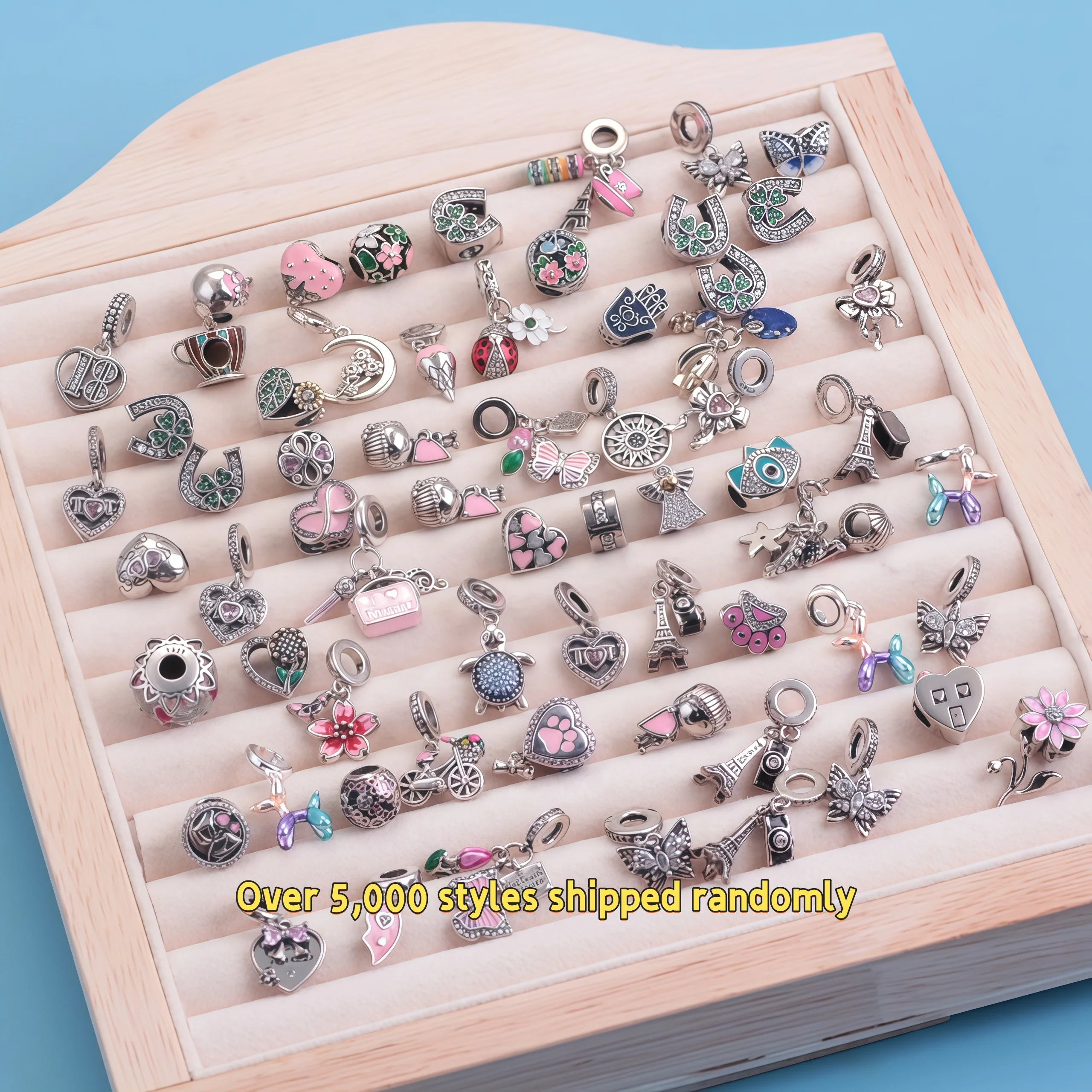 5/10PCS Over 5,000 Styles Shipped Randomly 925 Sterling Silver Pendant DIY Charms Bracelet Accessories Beads Surprise Gift