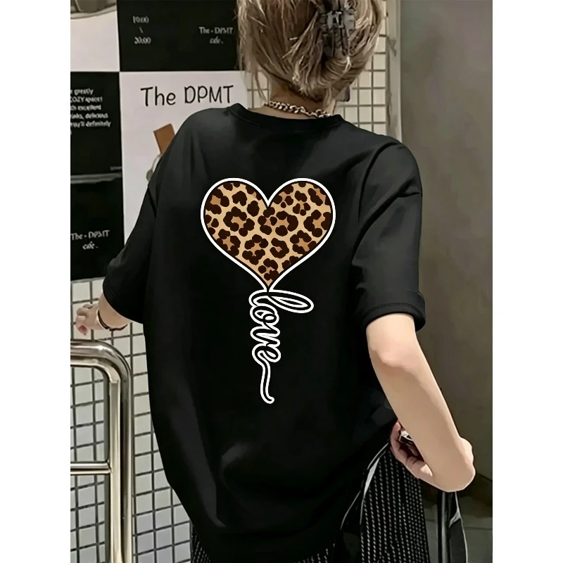 2026 New Pure Women'S Short Sleeved T-Shirt Women'S Letter Print T-Shirt Lucha Libre, Black Short-Sleeved Round-Neck Casual Top