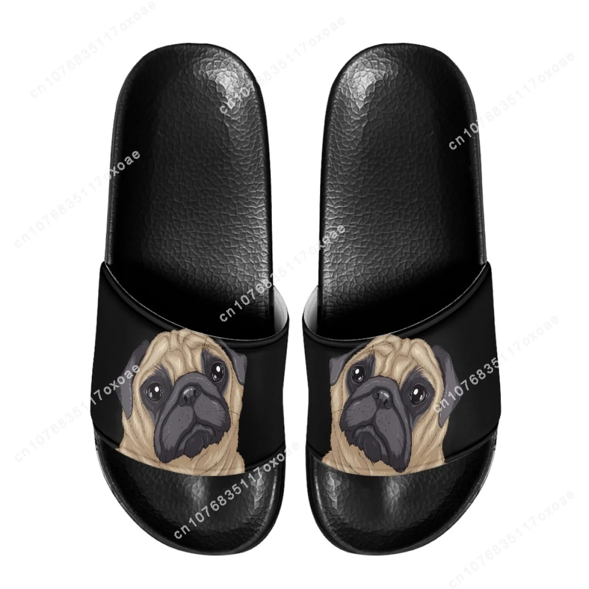 Cartoon Pug Dog Pattern Anti-slip Ladies Slipper Soft Sole Bathroom Slippers For Girls Women High Quality Unisex Beach Sandals