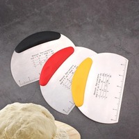 Dough Scraper Bread Pizza Dough Cutter Pastry Scraper Stainless Steel Bench Scraper Dough Knife Chopper Baking Kitchen Gadgets