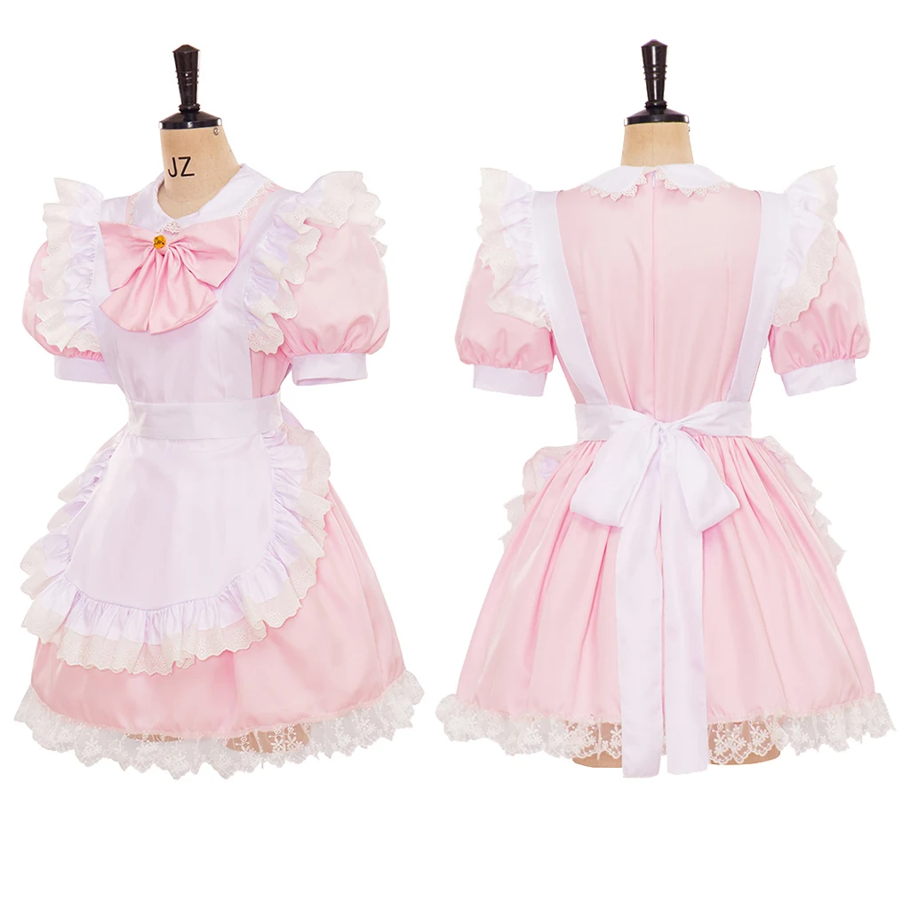 Women Girl Anime Two Dimension Pink Dress Sexy Cute Sweetheart Maid Dress Lolita Dress Daily Cute Dress Costumes