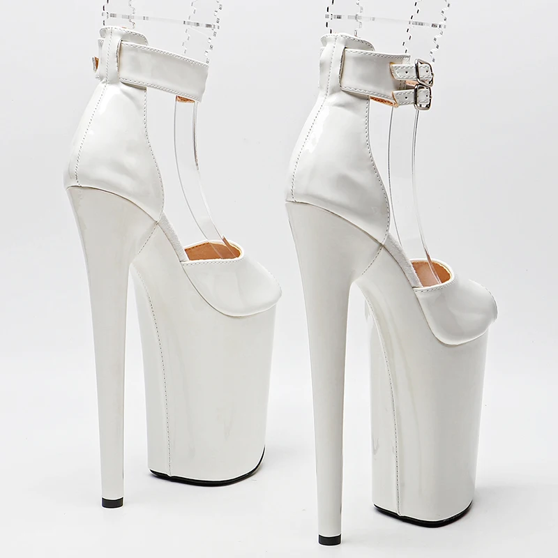 Leecabe 23CM / 9inches Patent PU Upper open toe fashion Platform High Heels Sandals Pole Dance shoes