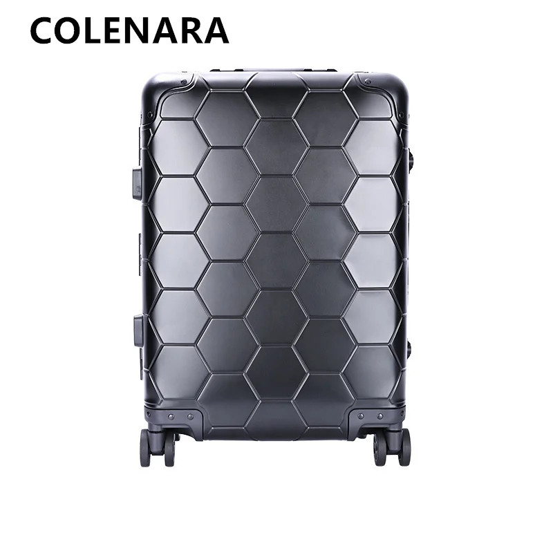 

COLENARA Men's Suitcase All Aluminum Magnesium Alloy Boarding Box 20 Inches Business Trolley Case Carry-on Travel Luggage