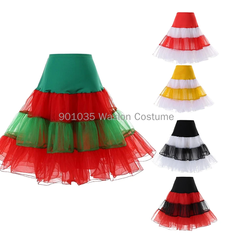 Col dker Women Skirts White Black Red Underskirt Short Vintage Rockabilly Petticoat Net Skirt Tutu Bridal Wedding Accessories