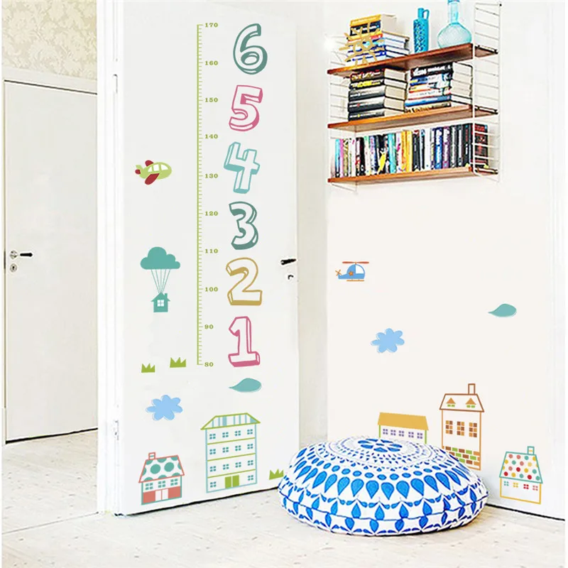 Height Measure Wall Stickers For Kids Room Decoration Cartoon Growth Chart Pvc Mural Art Diy Nursey Home Decal Children's Gift