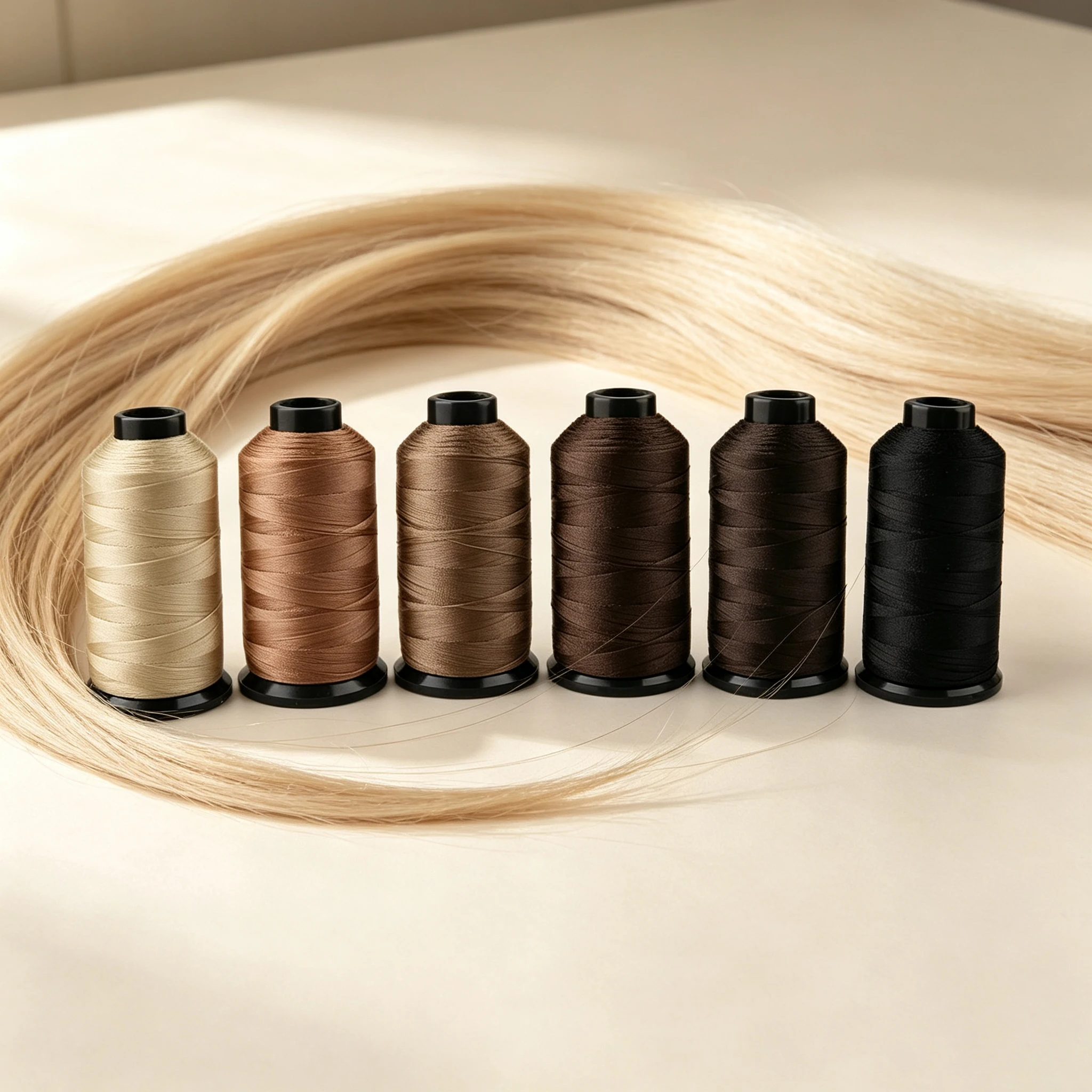 GlamorDove Hair Extension Sewing Thread – High Strength Bonded Nylon Thread for Weft Hair Extensions, Wig Making & Salon Use