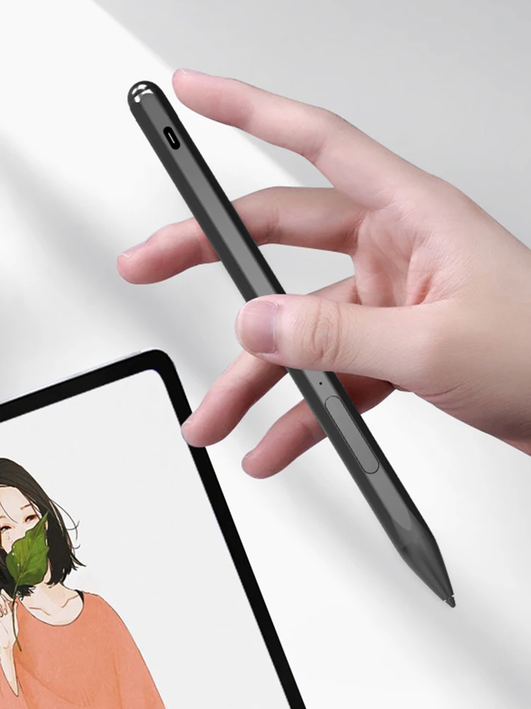 Stylet Magnétique Rechargeable avec 3 Embouts pour Microsoft Surface Pro 9/8/7/6/5, Type-C
