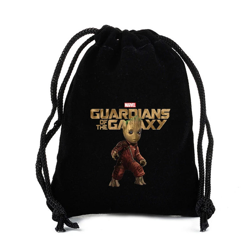 Disney Marvel Groot Drawstring Bag Movie Cartoon Print Sport Kids Child\'s Student Portable Birthday Party Hand Pocket Gift Pouch