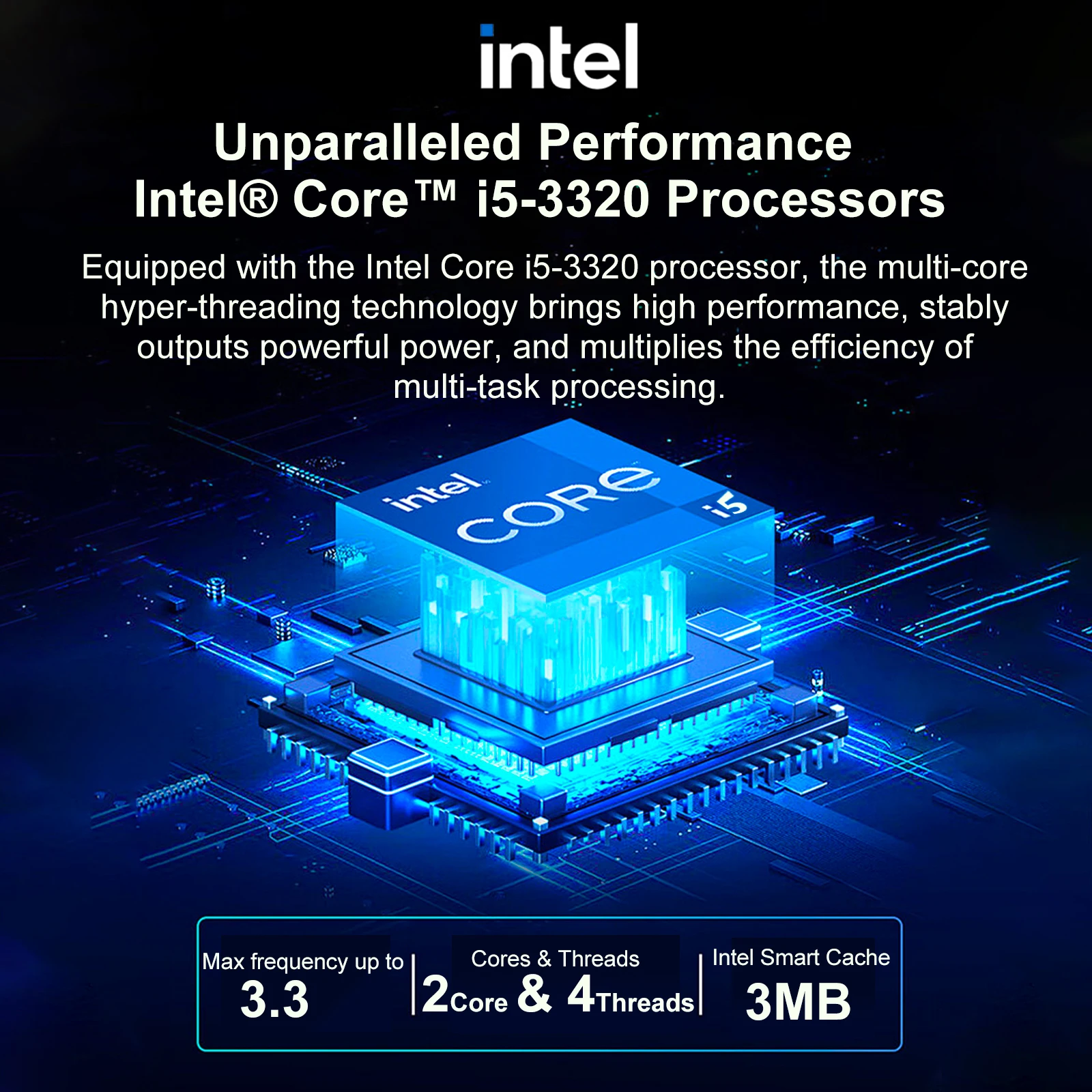 Mini PC Intel Core i5-3320 Dual Core Computer a 4 thread 16 GB DDR5 256 GB PCIe 3.0 SSD WiFi 6 BT5.2 Mini PC Computer desktop