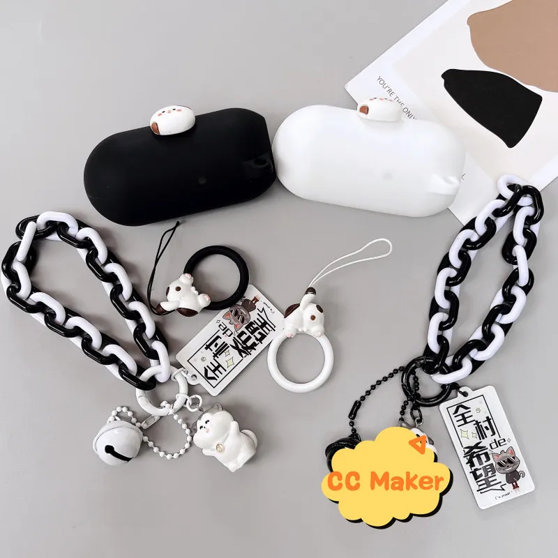 For MoonDrop PILL Case Suitable for MoonDrop PILL Silicone Soft Case Cute Cat Bracelet Keychain Charm Protective Cover - view 6