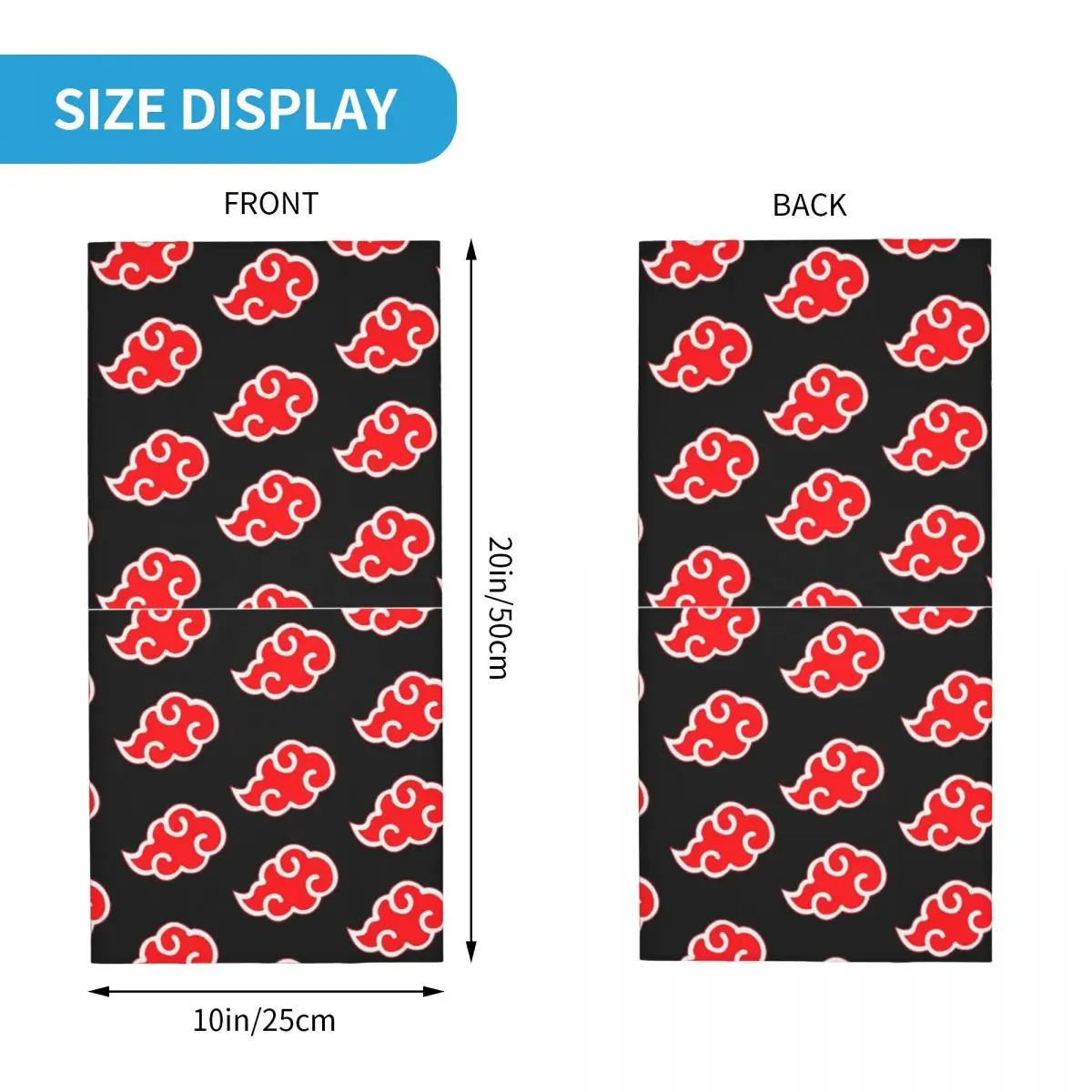 Akatsuki Neji-Bandana con estampado de nubes azules para hombre y mujer, máscara para el cuello, diadema para montar, todas las estaciones, Anime japonés