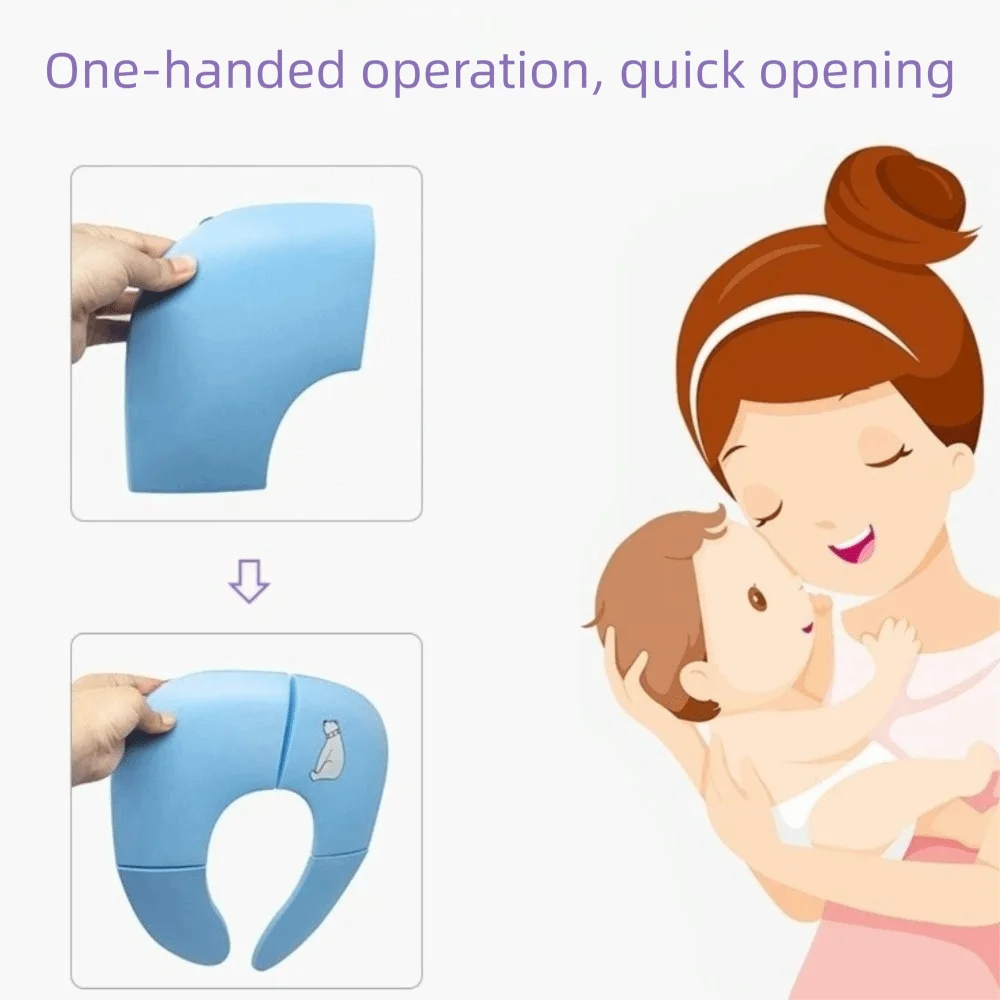 

Складное дорожное сиденье-горшок для малышей, моющееся, нескользящее, на присосках, с мультяшным дизайном, для приучения к туалету, для общественных туалетов