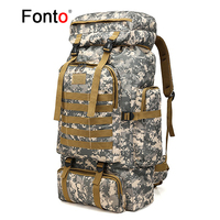 Fonto Outdoor Camouflage Backpack 80L Large-capacity Backpack Camping Hiking Backpack Wearable Tactical Water-repellent Tactical