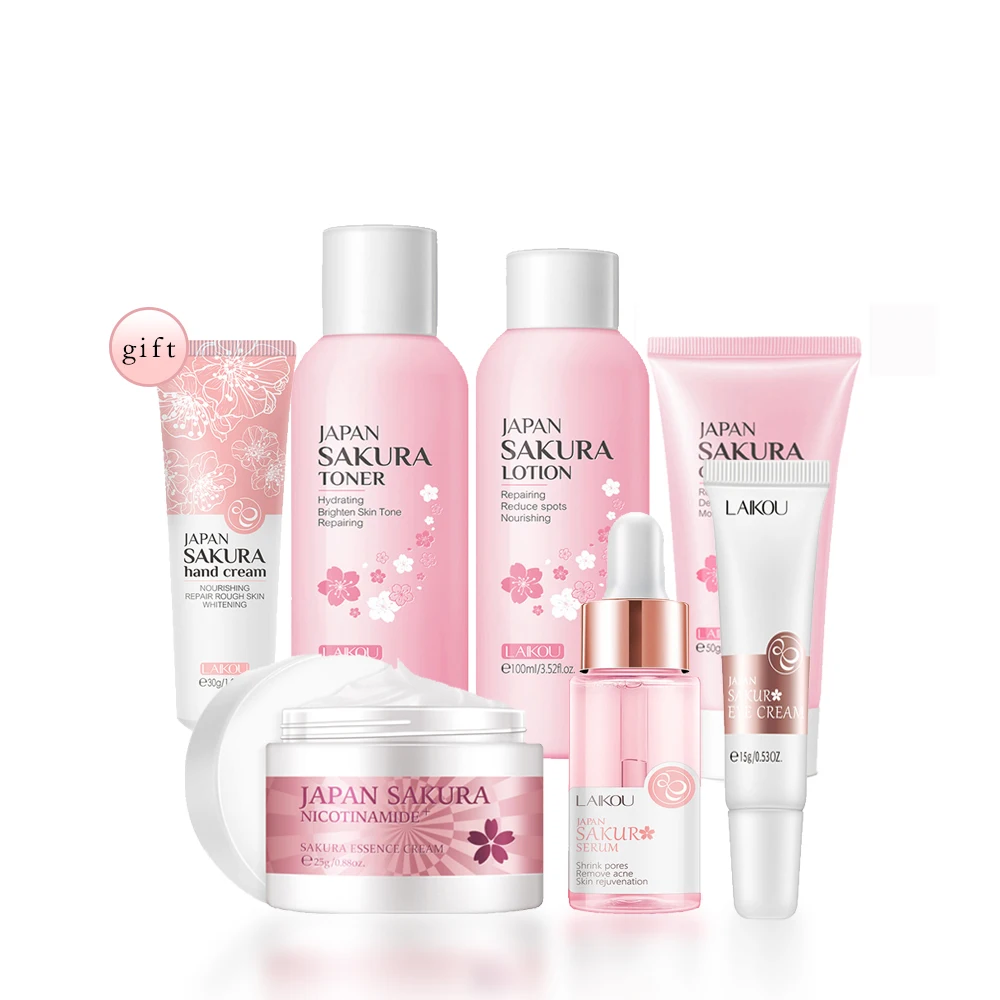 

Sakura Skin Care Set Facial Cleanser Moisturizing Skin Face Toner Face Cream Anti Wrinkle Dark Circles Eye Cream Care Products