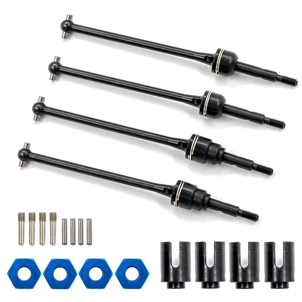 

4Pcs Steel Front and Rear Drive Shaft CVD for 1/10 Traxxas Slash Rustler Hoss Stampede VXL 4X4 RC Car Upgrades Parts