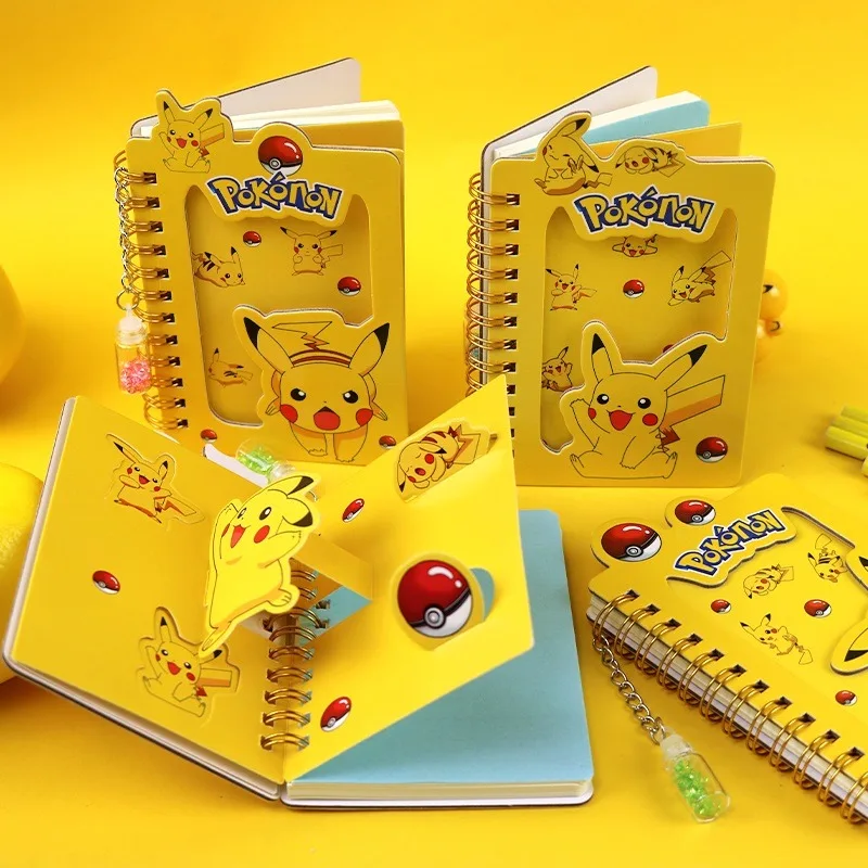 Pokemon Pikachu Coil Book Cute Anime Cartoon Pikachu Carry-on Notebook Diary Stationery Office and Study Supplies Holiday Gifts