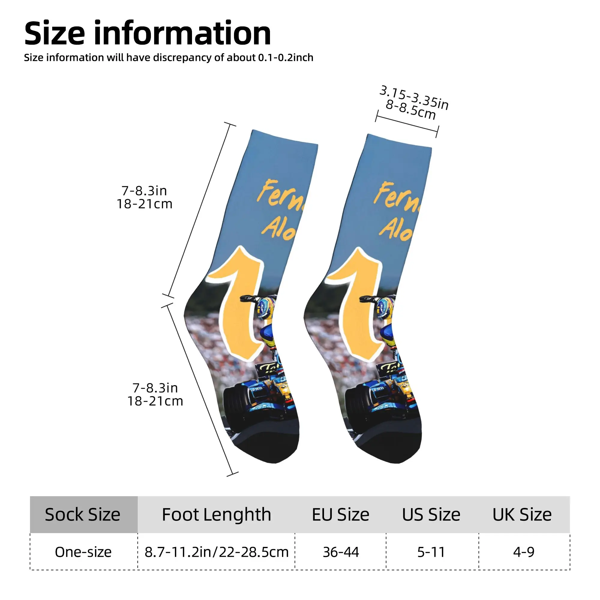 Fernandos Alonsos Racing Calze da uomo Calzini morbidi Harajuku Calzini invernali da corsa antiscivolo con grafica regalo