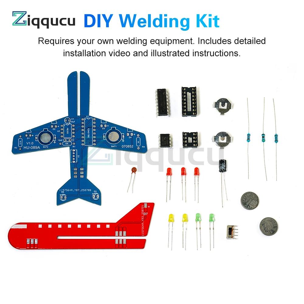 DIY Elektronik Kit LED Flow Licht Flugzeug Modell Kit DIY Elektronische Schweißen Praxis Kit Elektronische Wissenschaft Montage Kit