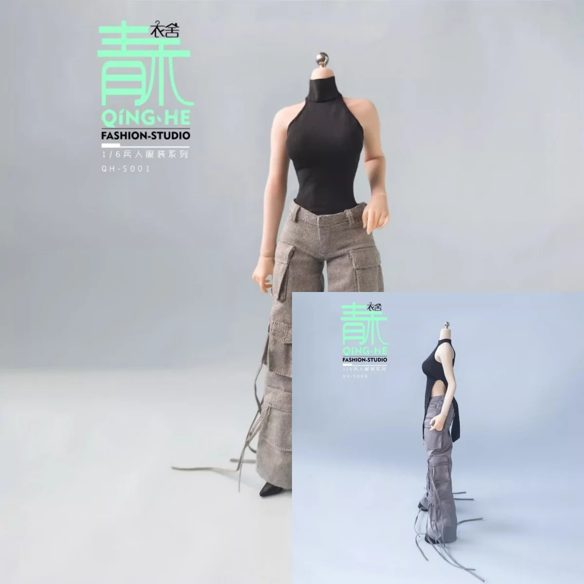 

【No Figure】1/6 Scale Female Soldier Clothing Accessories Casual Cargo Pants Suit Stretch Top Pants Fit 12''Action Figure Model