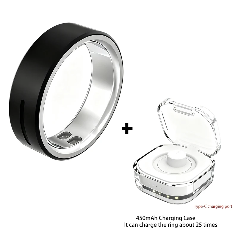 ring alarm vibration sensor 2026 Ceramic Smart Ring with Vibration Alerts for Calls Alarm Notification  Health and Sleep Monitor 5ATM Waterproof Ring for Men