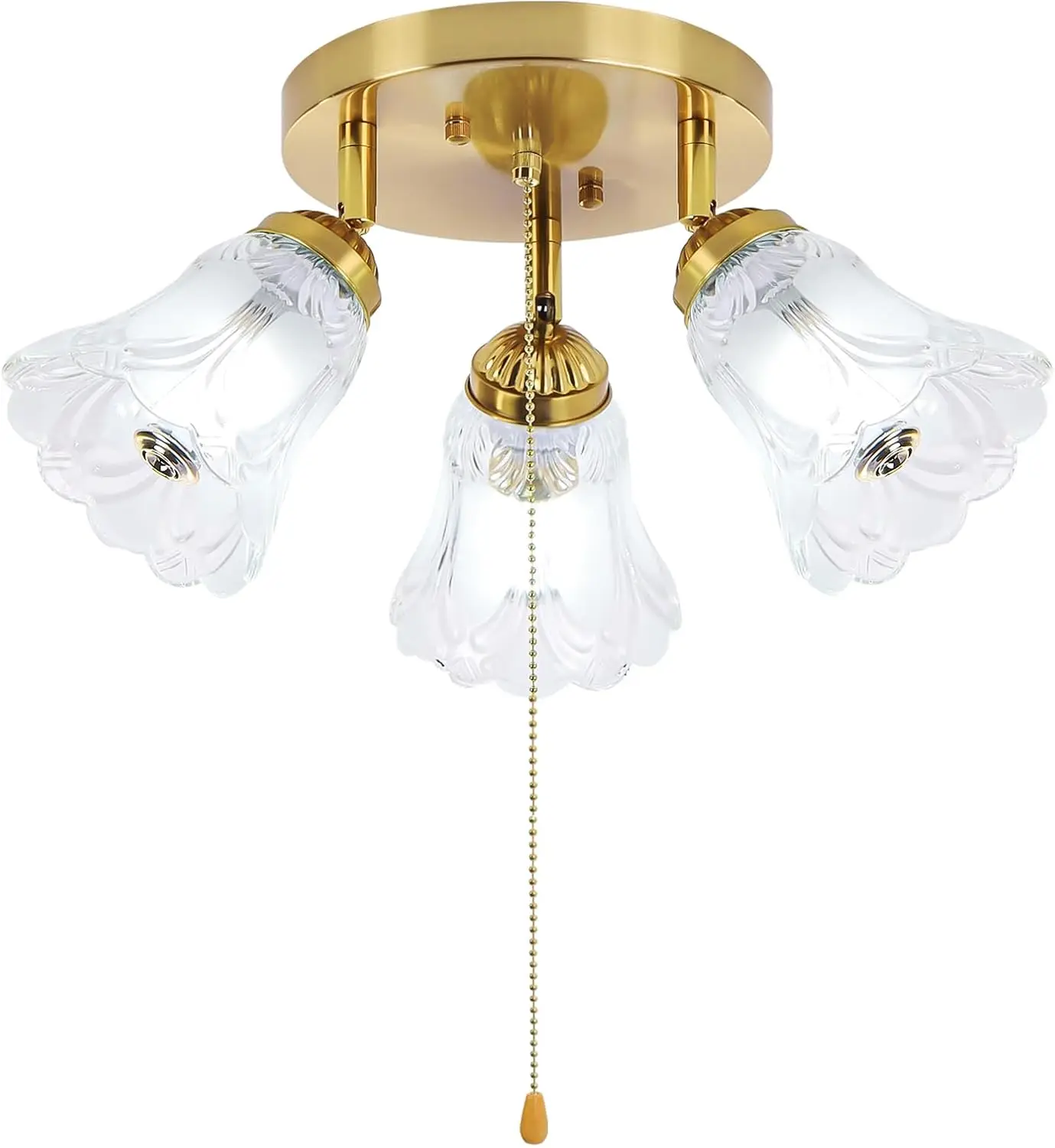 

Потолочный светильник на 3 лампы с цепочкой-выключателем, прозрачные/матовые стеклянные плафоны для кухни, гостиной, столовой