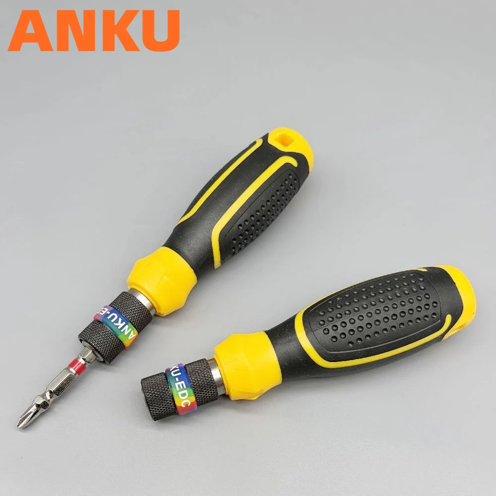 

ANKU 6.35mm Quick Disassembly Ejection Screwdriver Double Head Screwdrivers Handle Pop Up Quick Release Self-locking Hand Tools