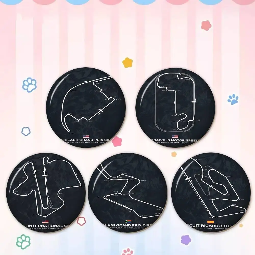 Formula 1 Imola Monaco Circuit F1 Anime Brooches Cute Cartoon  Badge Jacket Jeans Lapel Pin Gift Accessorie