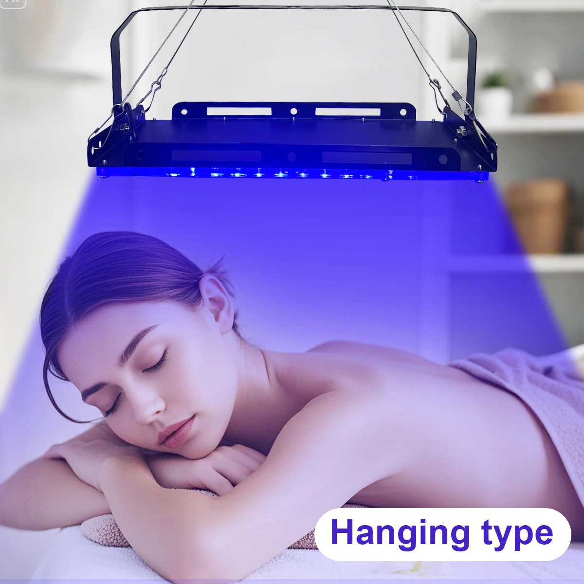 Lâmpada de bronzeamento ultravioleta, lâmpada de espreguiçadeira USB, usada para bronzear o corpo, 96 lâmpadas, 460 comprimento de onda, produto para cuidados com a pele
