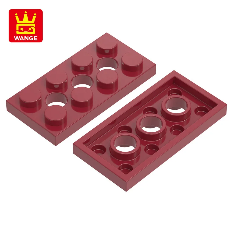 20Pcs/Lot 3709B  2x4 Plate with 3Holes Building Blocks MOC Classic Accessories Compatible with Brick Children Toys Gift Box