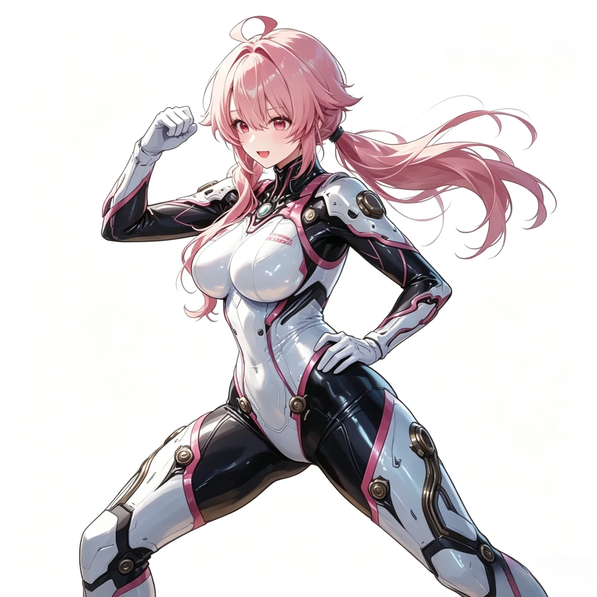 2D Flat 1Pc Pink Hair Anime Girl Sci-Fi Bodysuit Vinyl Sticker, Waterproof Decal for Car Motorcycle Laptop Decor, Holiday Gift
